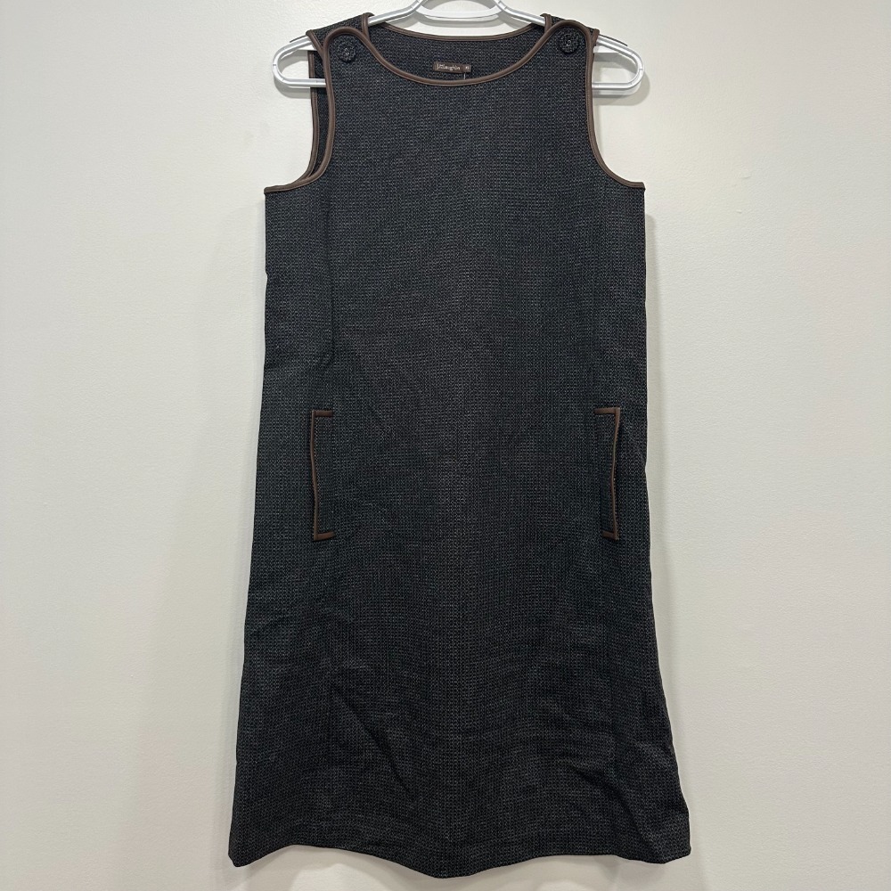 J Mclaughlin Dinah Dress XS‎ NWT $238 Knit Sleeveless Black Brown Career Modest